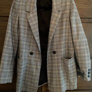 anine bing Madeleine Plaid Blazer - size xs